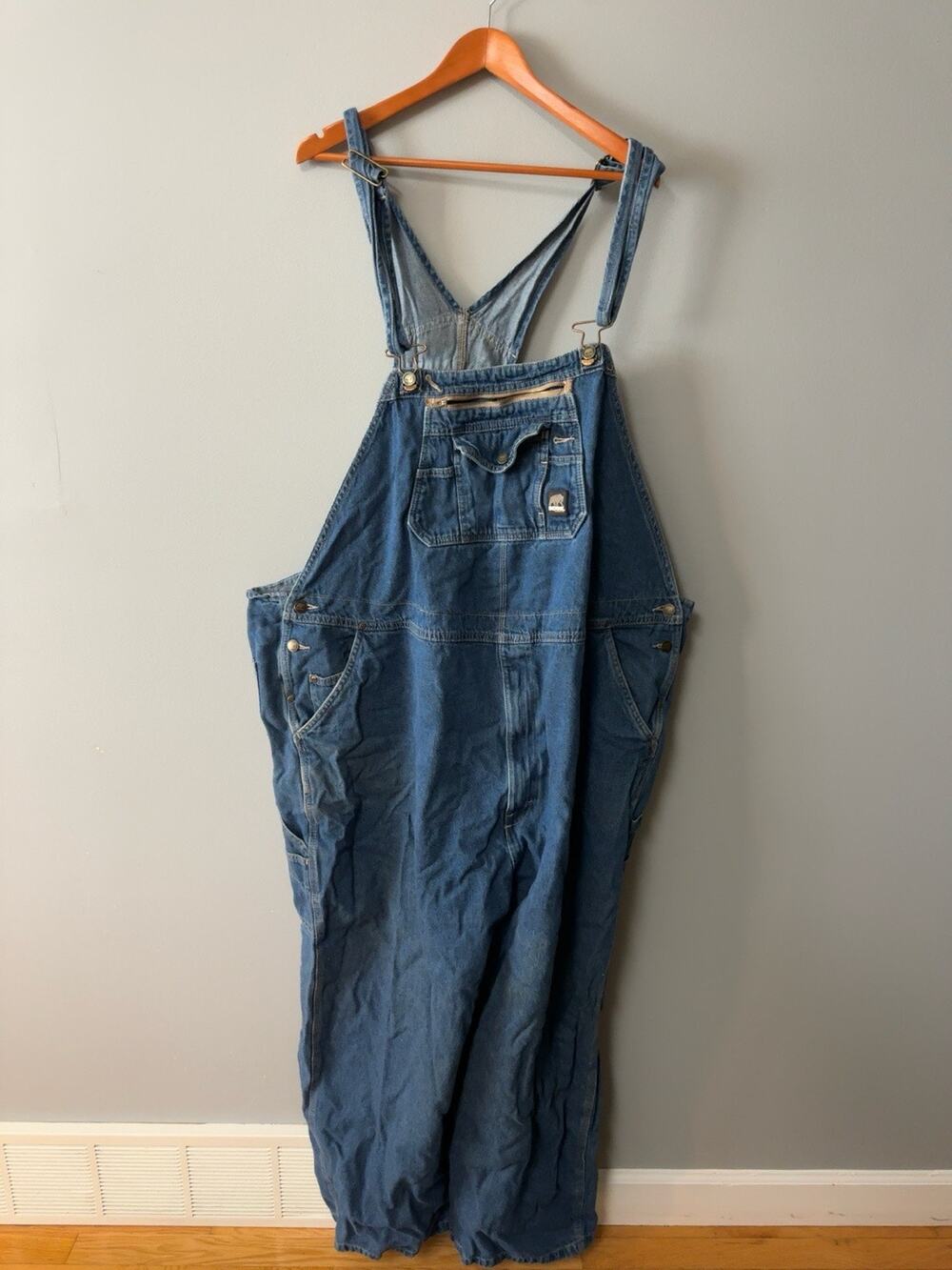 Berne Denim Bib Overalls Mens 60x30 Blue Carpenter Workwear Dungarees Cotton